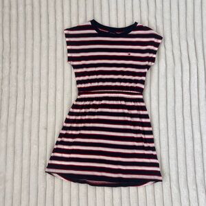 Tommy Hilfiger Black and Pink Striped Kids Dress 6X